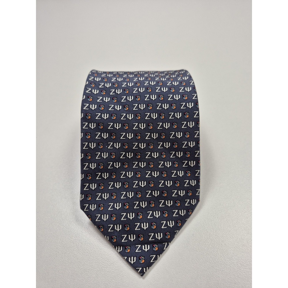 Vineyard Vines Tie Mens One Size Blue Geometric 100% Silk Made In U.S.A.